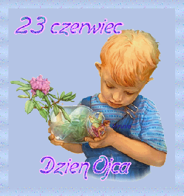 Chłopczyk i brokatowy napis 23 czerwiec
